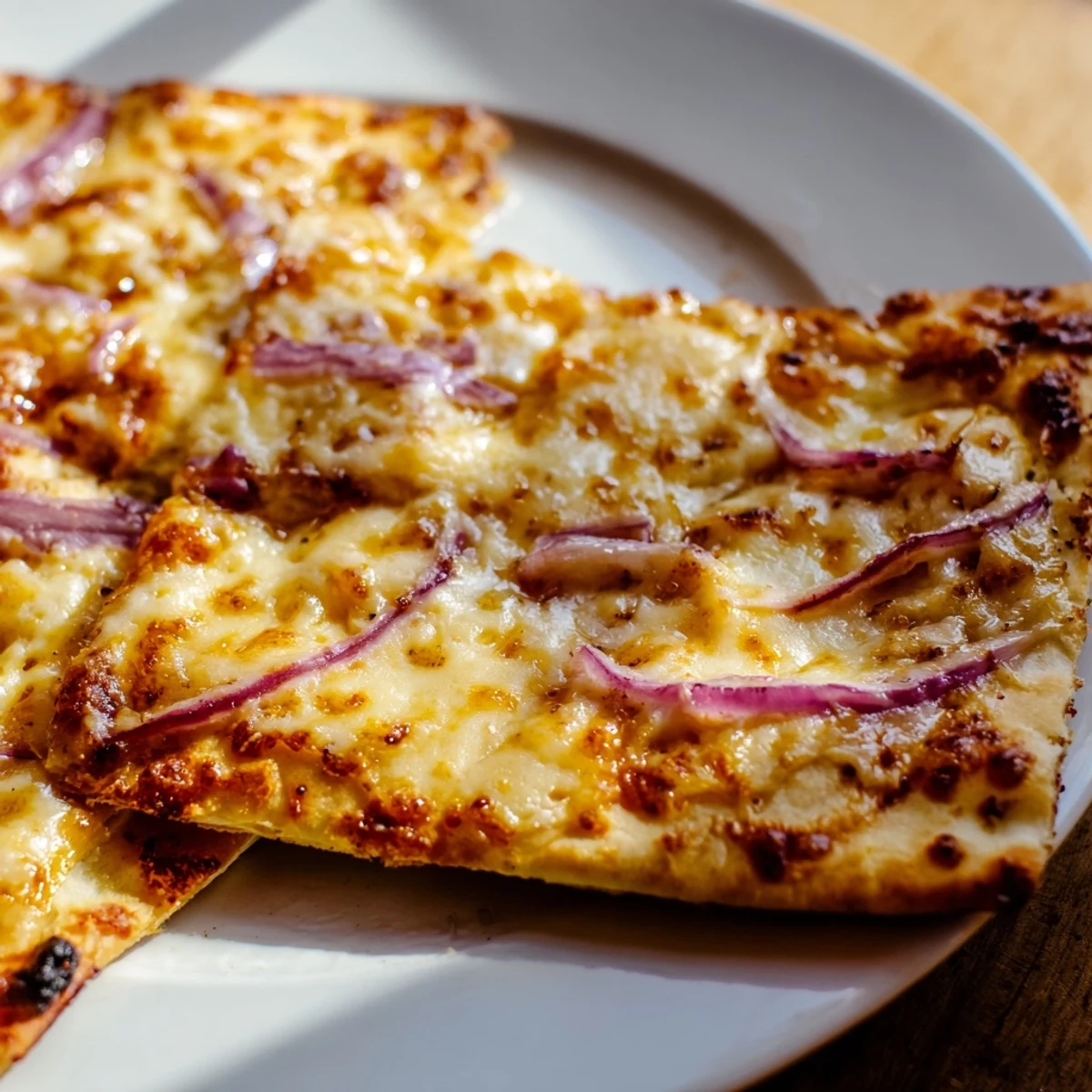 Two large flatbread pizzas are arranged on a baking sheet, one whole and one sliced to reveal toppings of jalapeños and cilantro over a glossy honey garlic sauce.