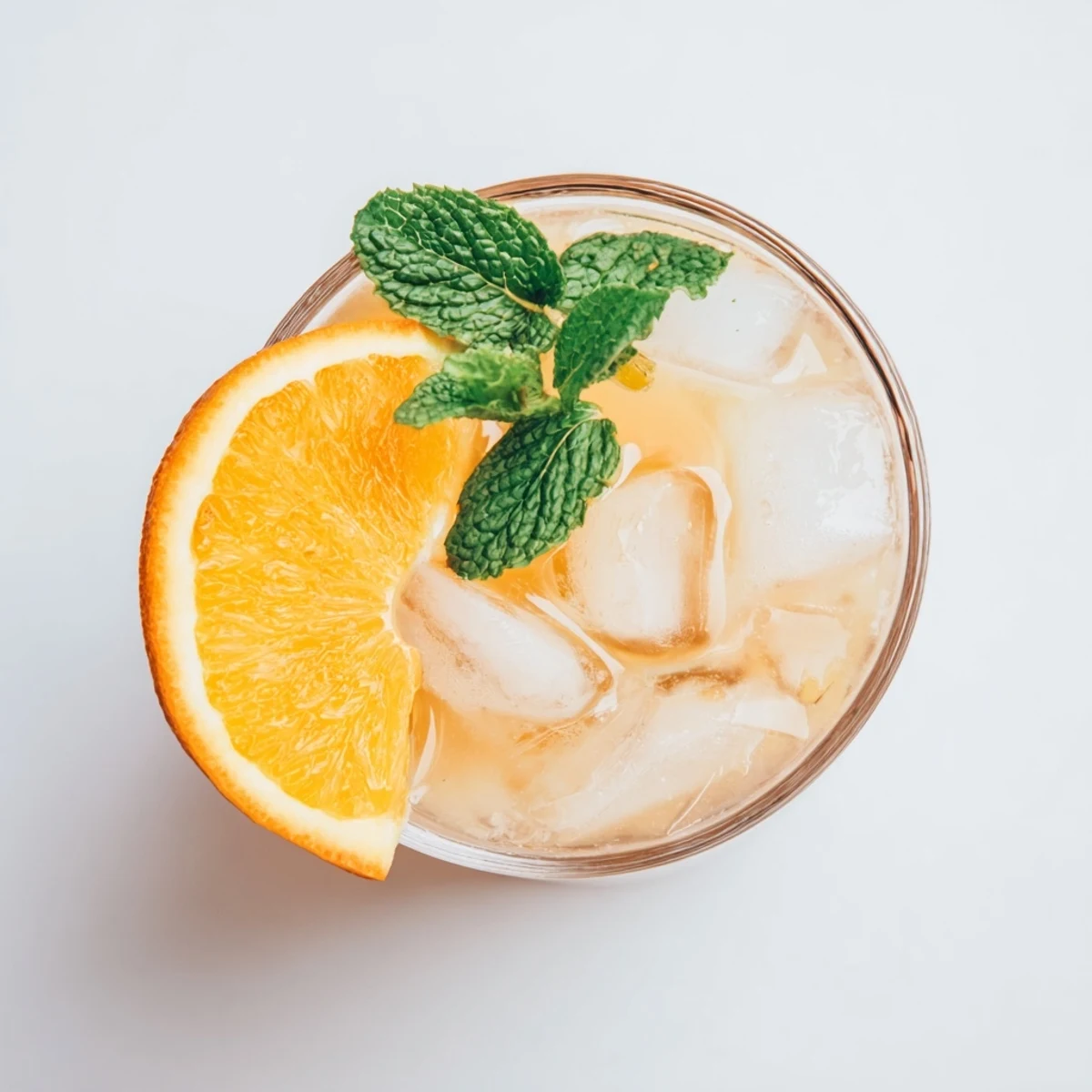 Serving glasses of Coconut Orange Glow with mint sprigs and lime wedges, perfect for a healthy summer beverage.