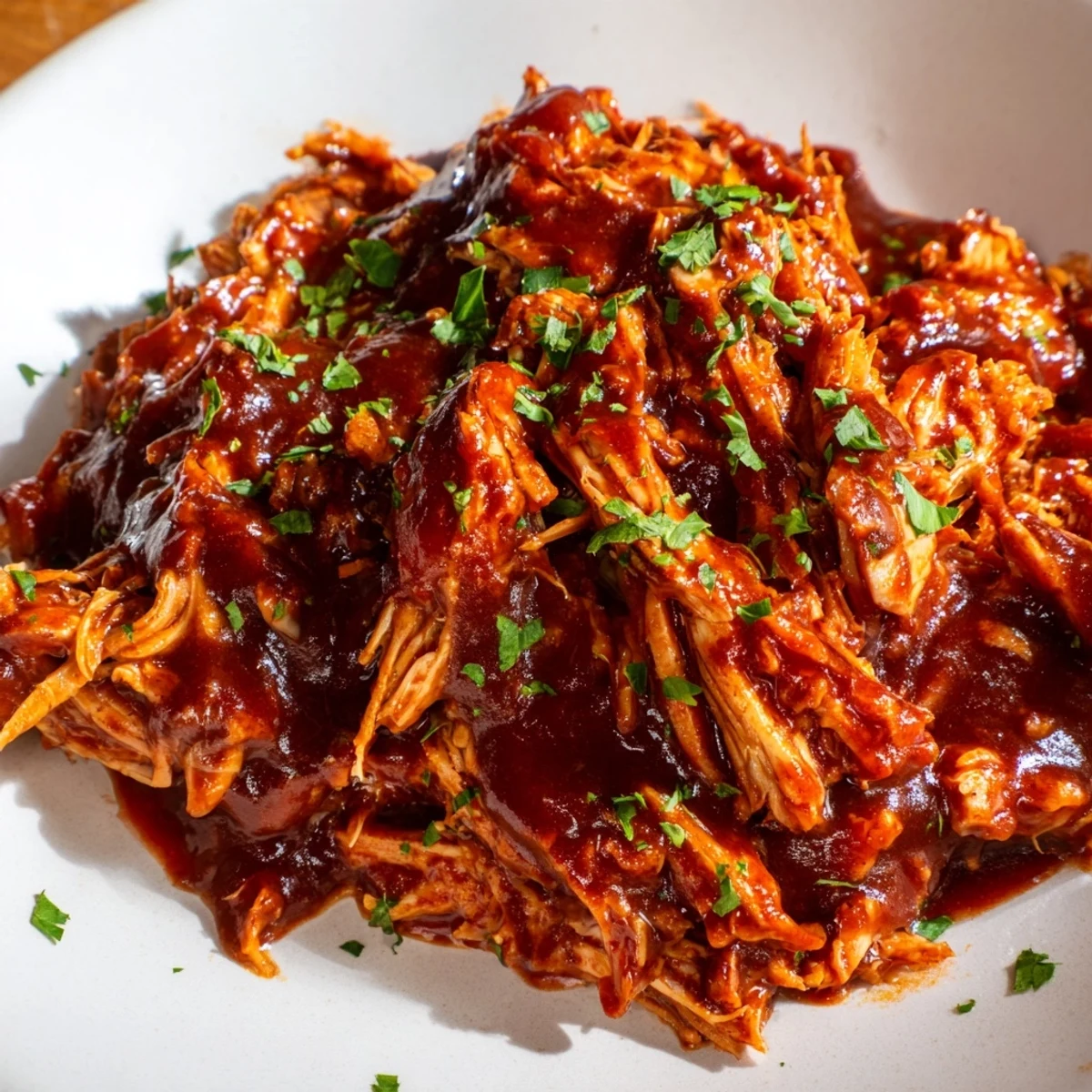 Savory Sweet Baby Ray's Crockpot Chicken ready to serve over fluffy white rice
