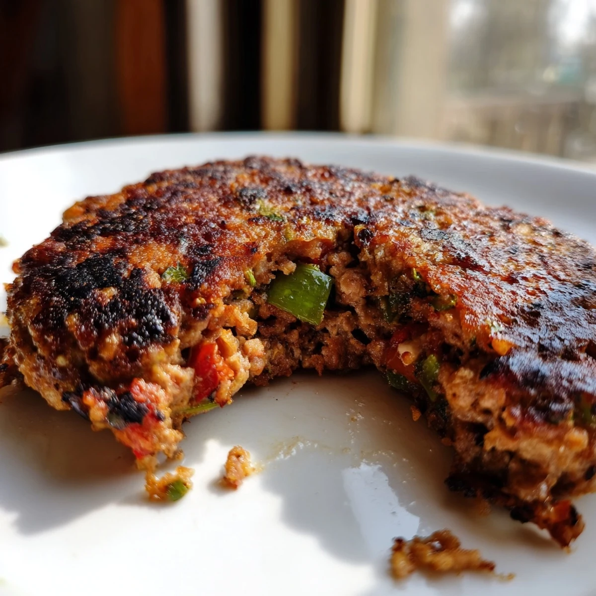 Crispy golden Pakistani Chapli Kabab sizzling in the pan with aromatic spices and charred edges