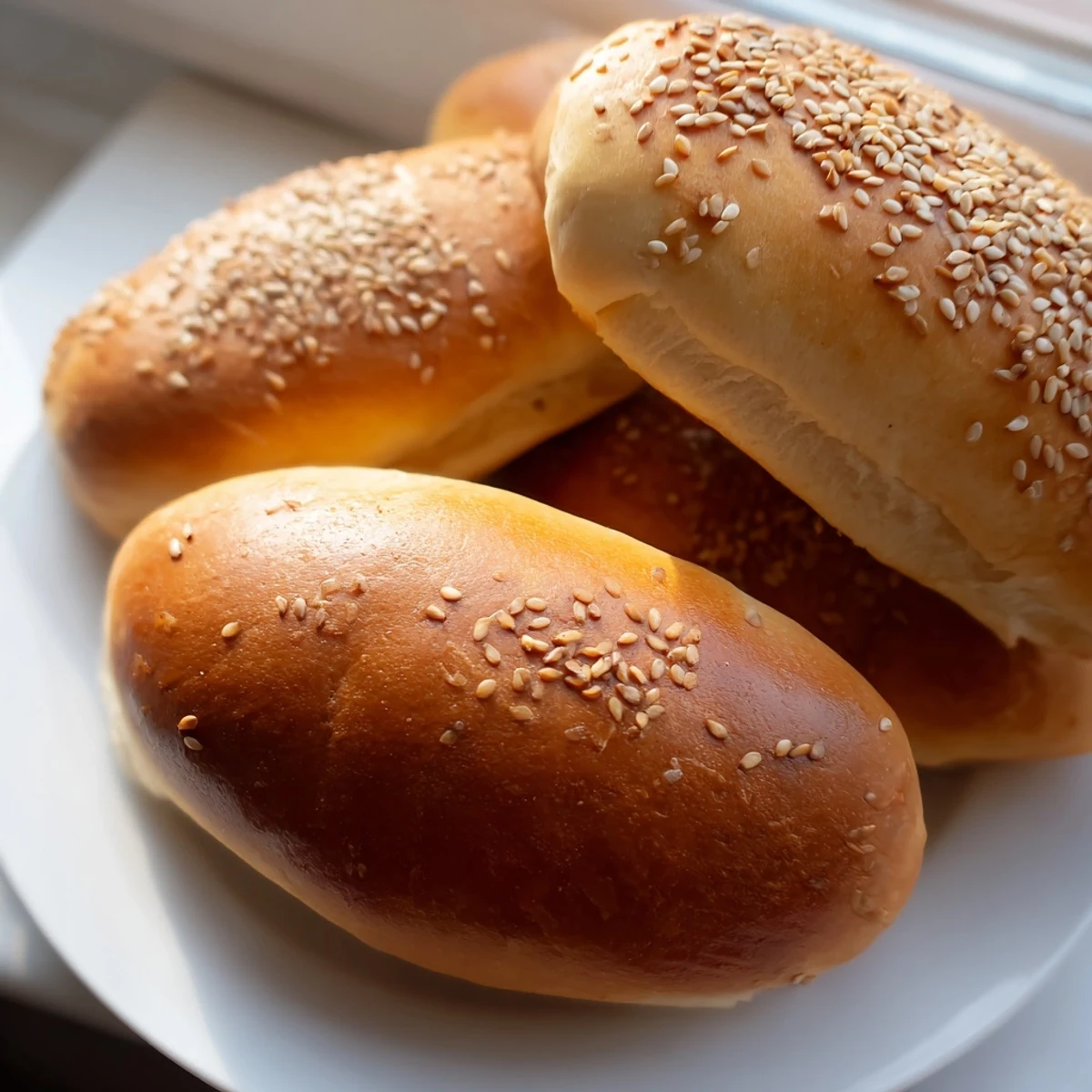 Soft homemade sourdough discard hot dog buns ready for your next backyard cookout.