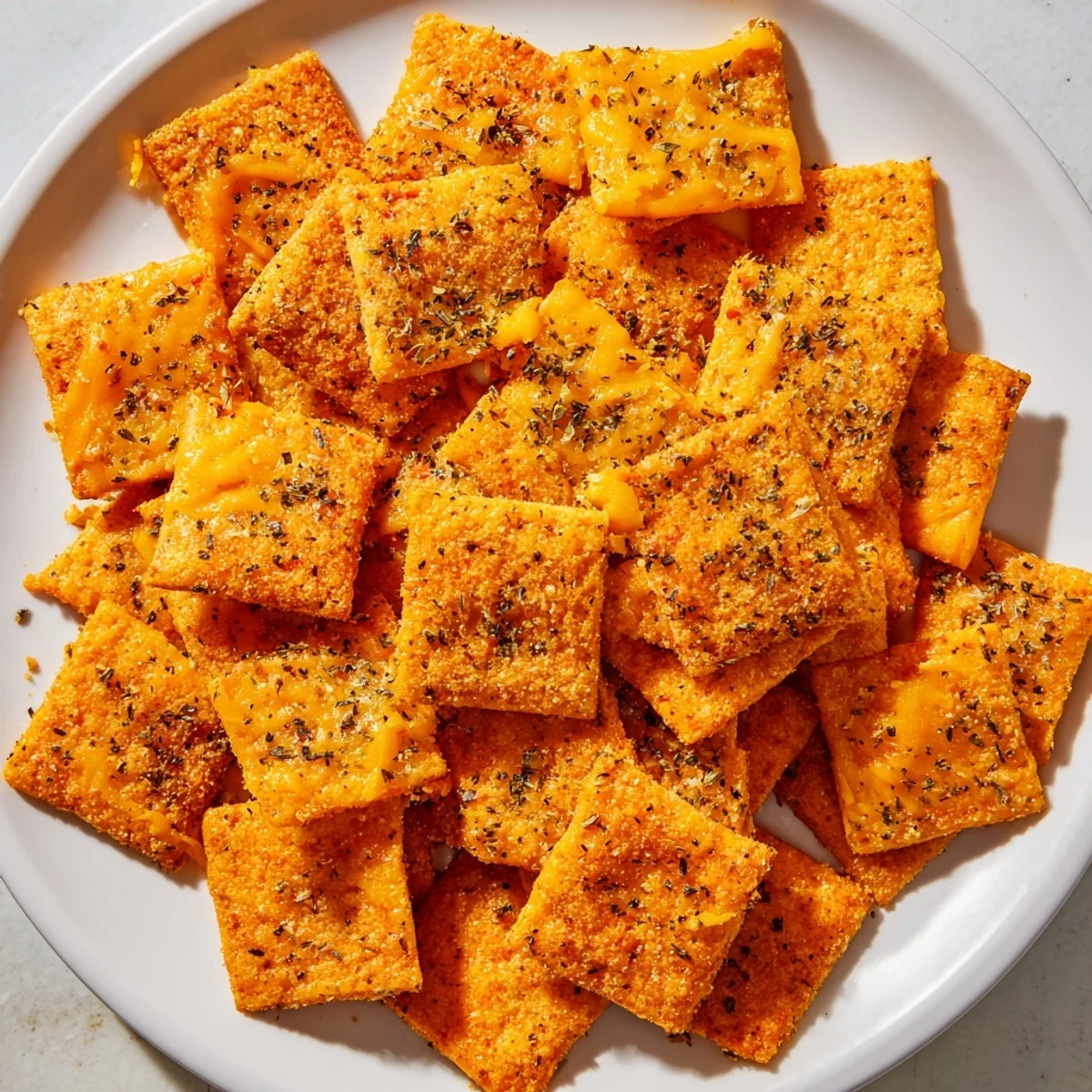 Spiced taco crackers fresh from the oven, crispy and perfect for dipping into salsa