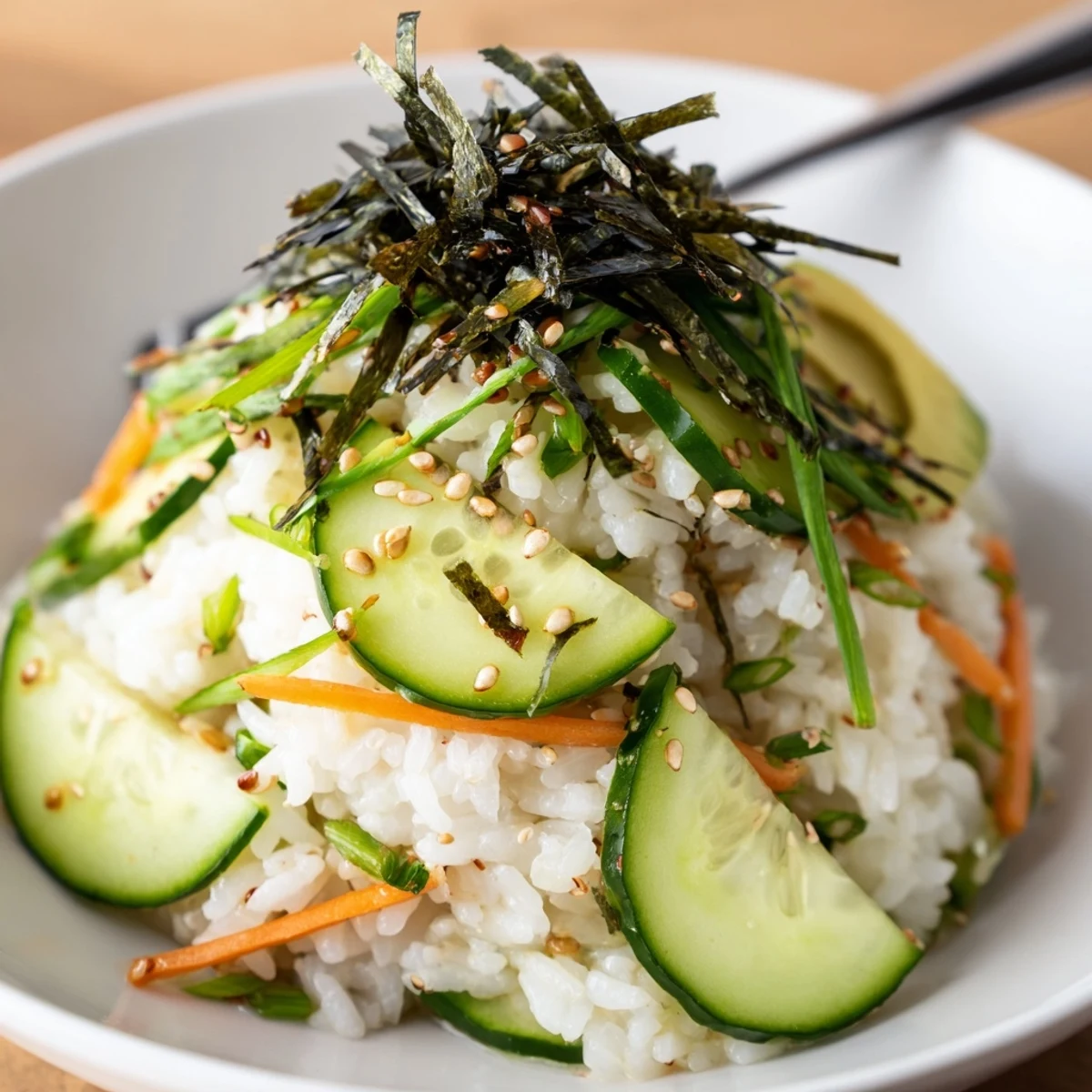 Serve Sushi Cucumber Salad chilled for crisp texture, garnished with pickled ginger