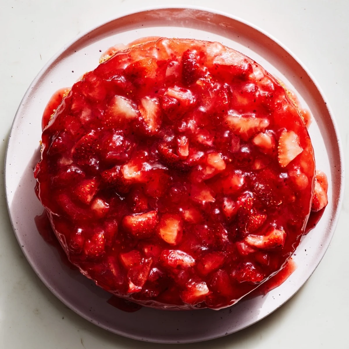 Warm, fragrant Strawberry Cake Filling Recipe glossy with lemon brightness, spoon beside bowl