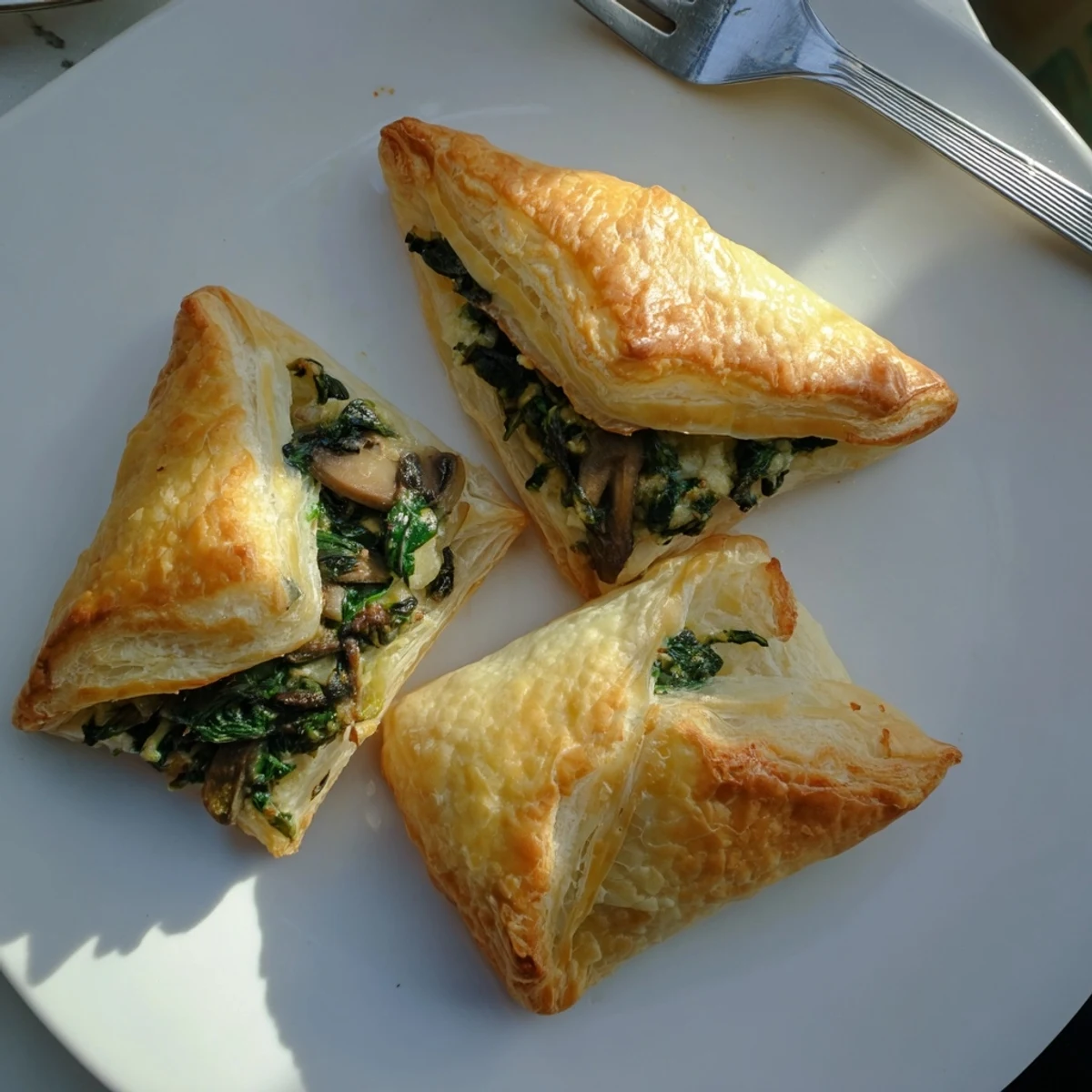 Savory Spinach And Mushroom Puff Delights with creamy ricotta filling, aromatic thyme