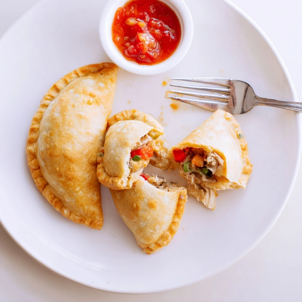 Gluten Free Chicken Empanadas Recipe: golden flaky pockets filled with savory shredded chicken