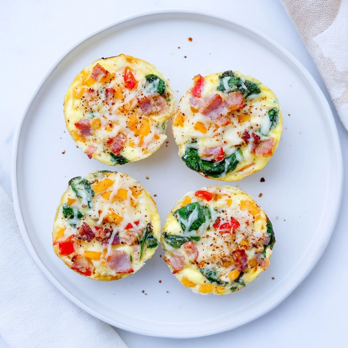 Fresh High Protein Egg Bites cooling in muffin tin, savory aroma