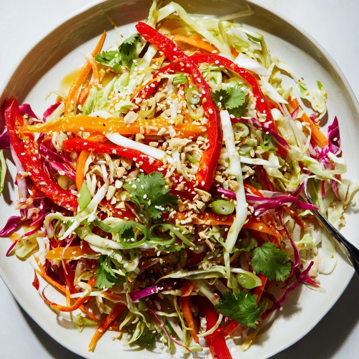 Fresh Asian Cabbage Salad served chilled as a crunchy, vibrant side dish