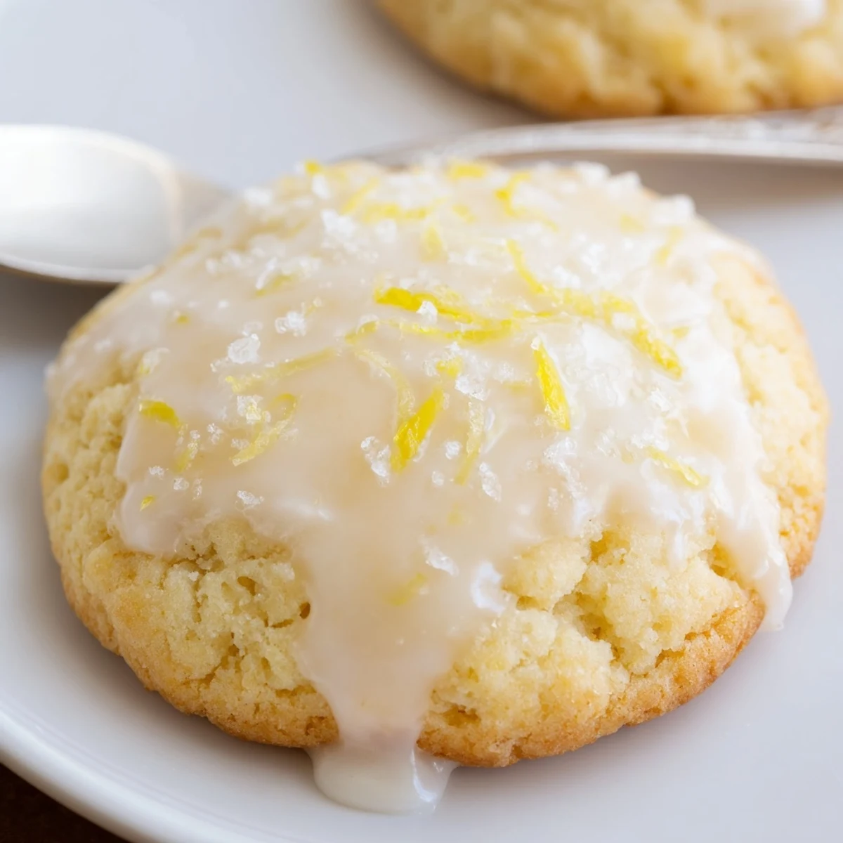 Lemon Cookies With Lemon Glaze cooling on rack, glossy citrus-scented tops