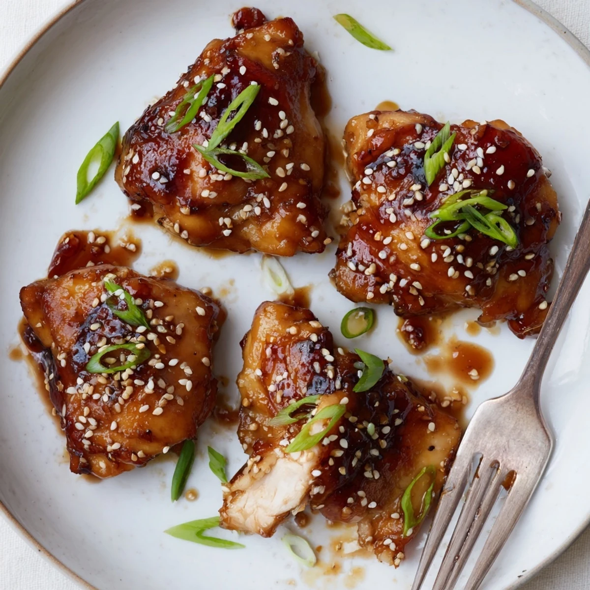 Spicy Maple Soy Chicken glazed and caramelized, served over steaming jasmine rice.