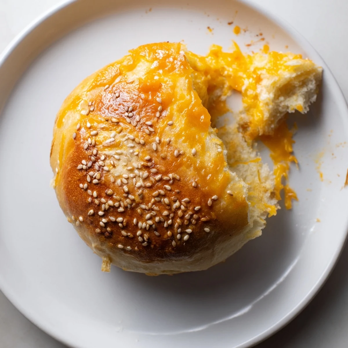 Slightly crisp crust, pillowy inside Cheddar Cheese Buns Recipe served warm