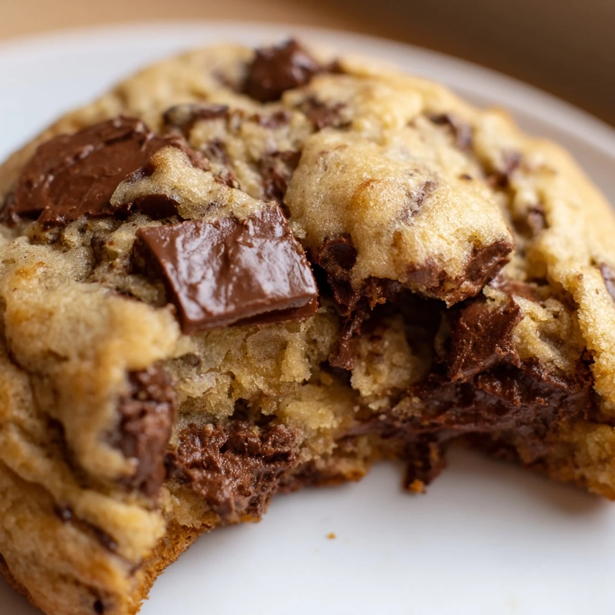 A batch of soft chewy chocolate chip cookies fresh from the oven, featuring crisp edges and gooey chocolate centers