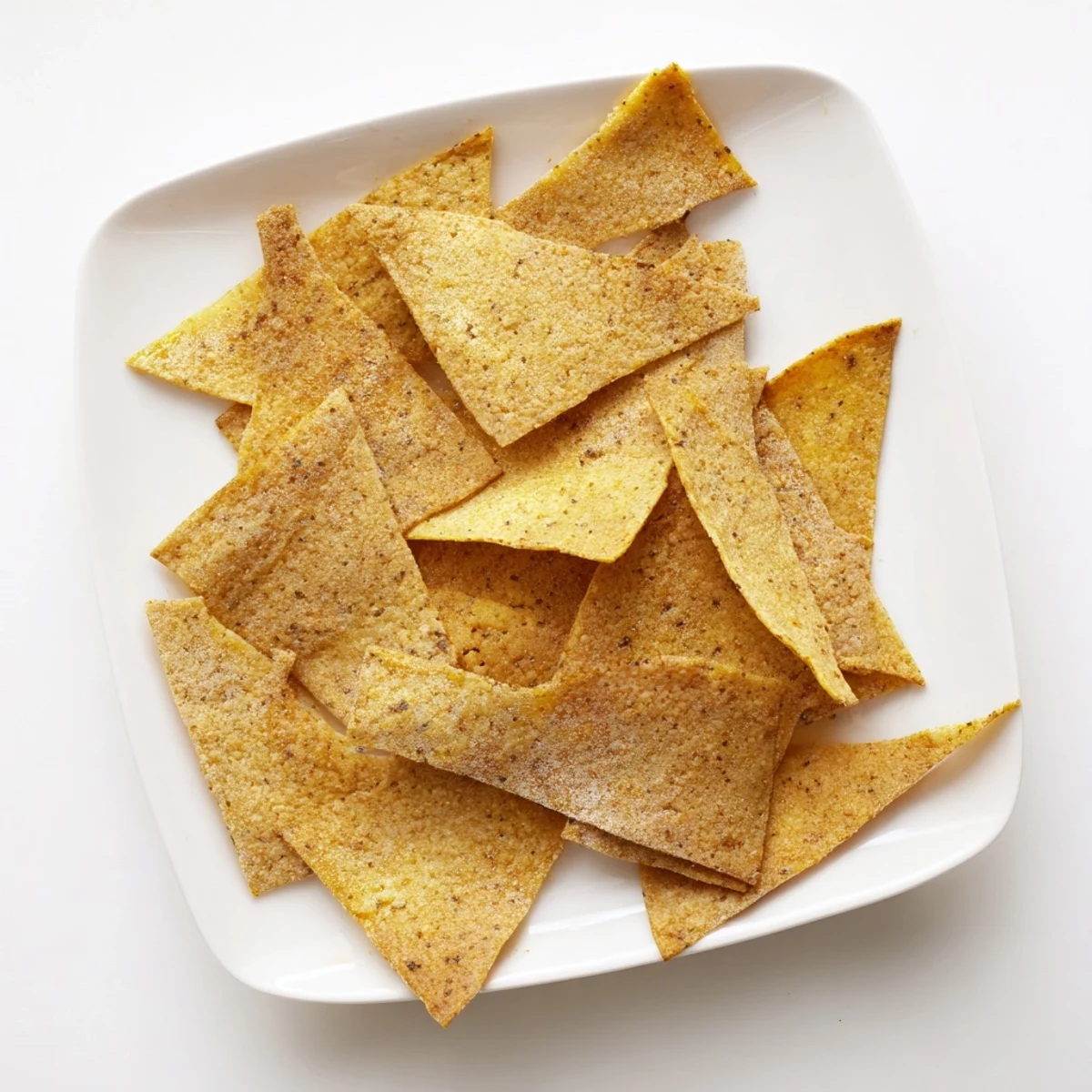 Golden brown crispy chickpea chips arranged on a wooden serving board, ready for dipping