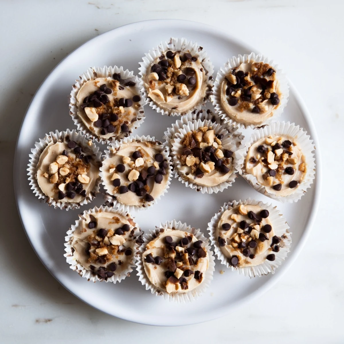 Protein-rich frozen Greek yogurt bites with swirls of peanut butter and chocolate ready for healthy snacking
