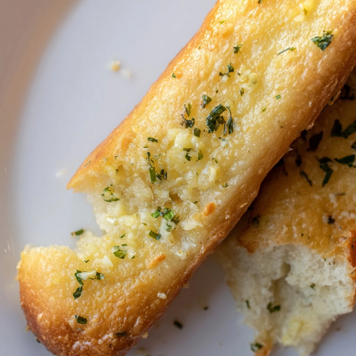 Soft warm garlic breadsticks arranged on a baking sheet ready for dipping into marinara sauce