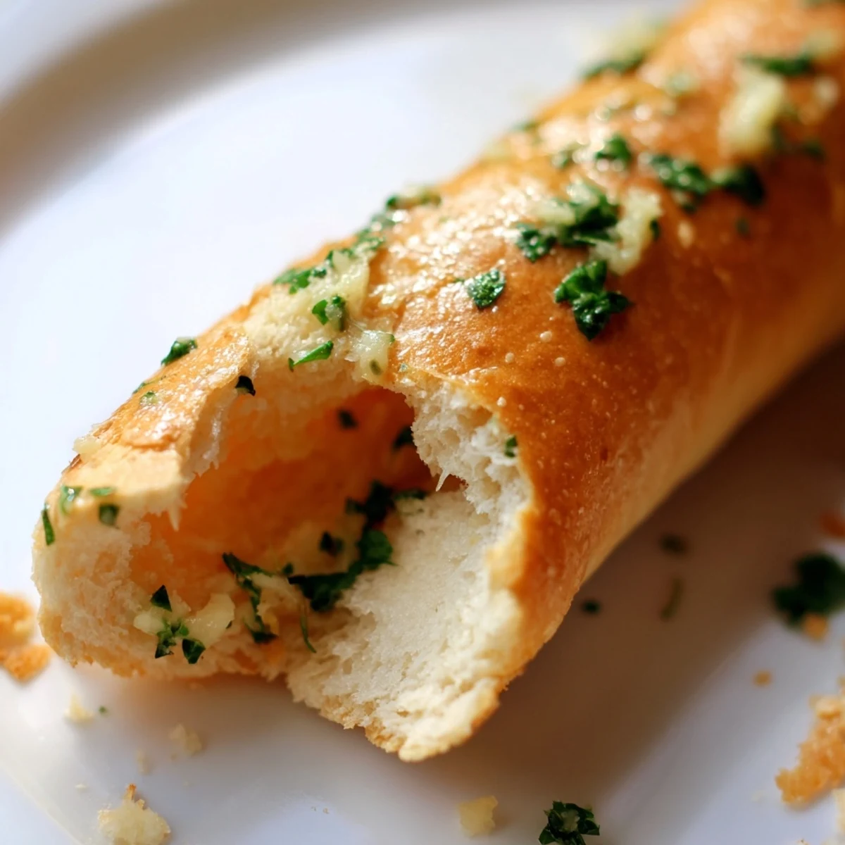 Fluffy Italian garlic breadsticks with herb butter glaze served alongside a bowl of tomato soup