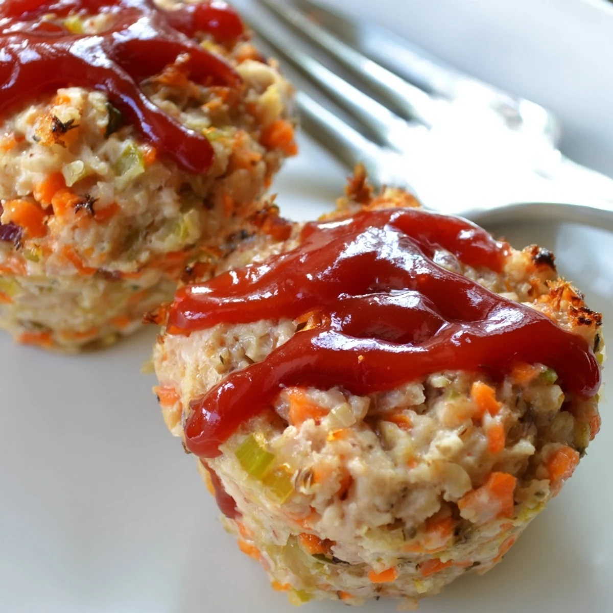 Healthy portion-controlled turkey meatloaf muffins baked with vegetables and herbs