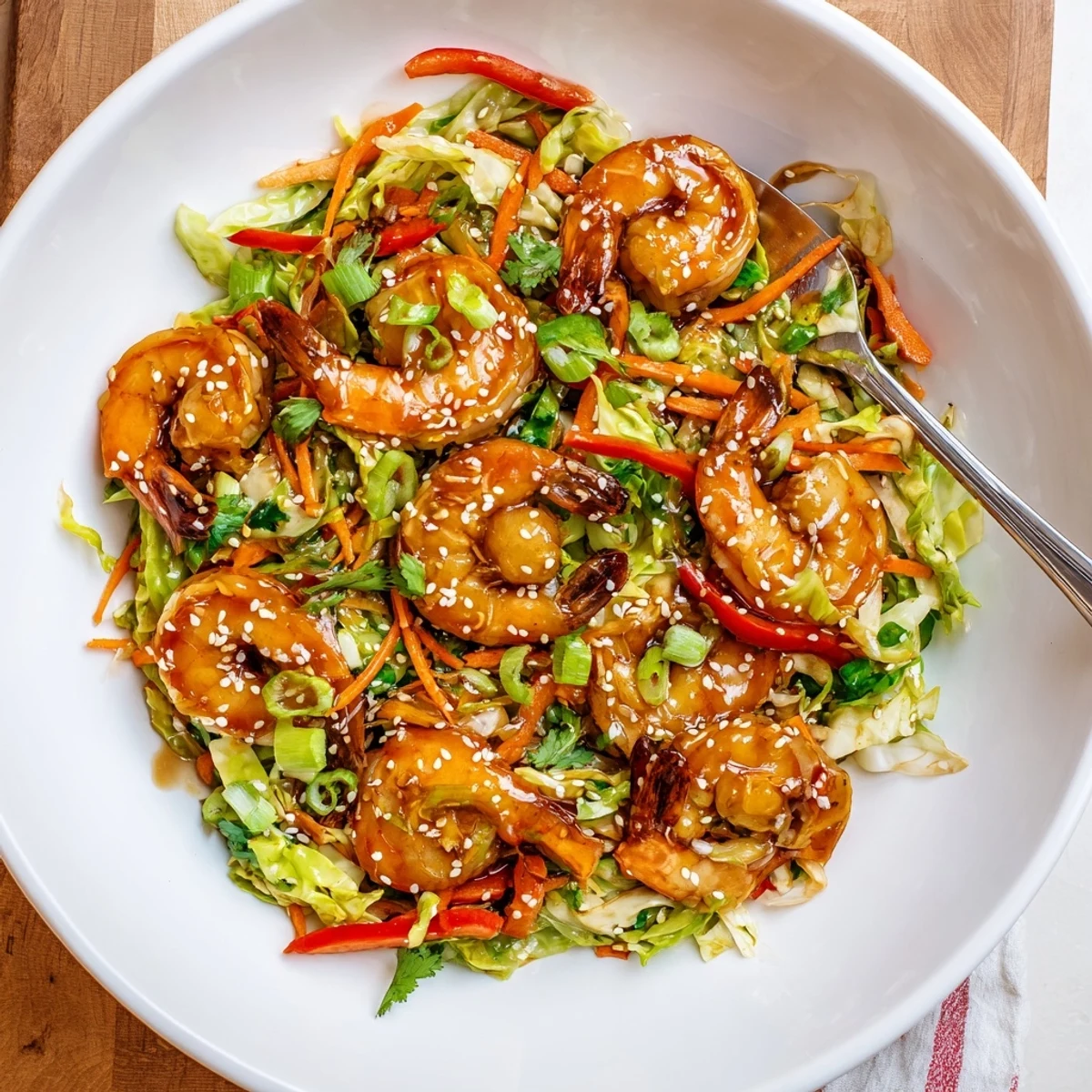Served hot over steamed rice, Delicious Asian Shrimp And Cabbage Stir Fry delights