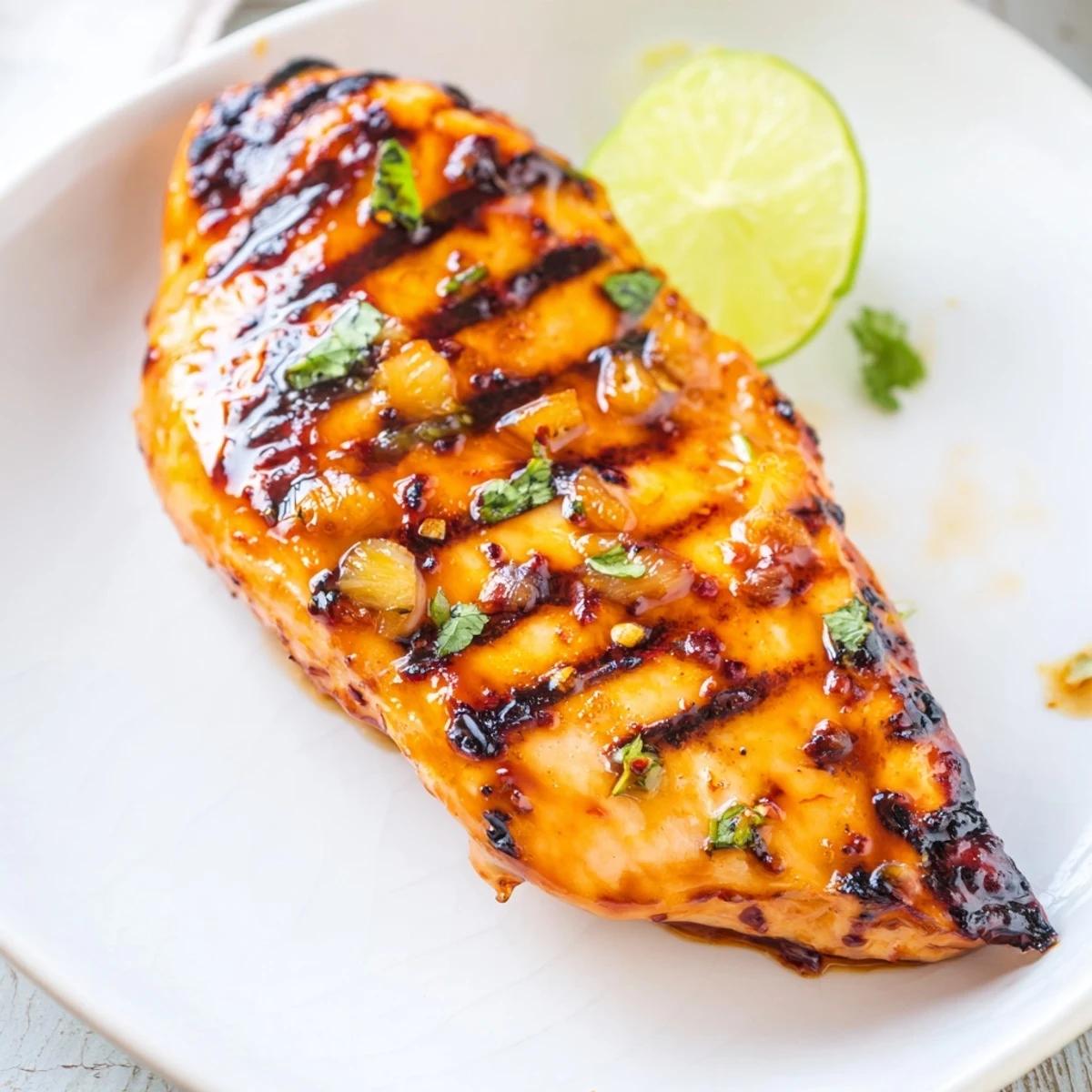Sliced Key West Grilled Chicken With Tropical Citrus Marinade served atop coconut rice