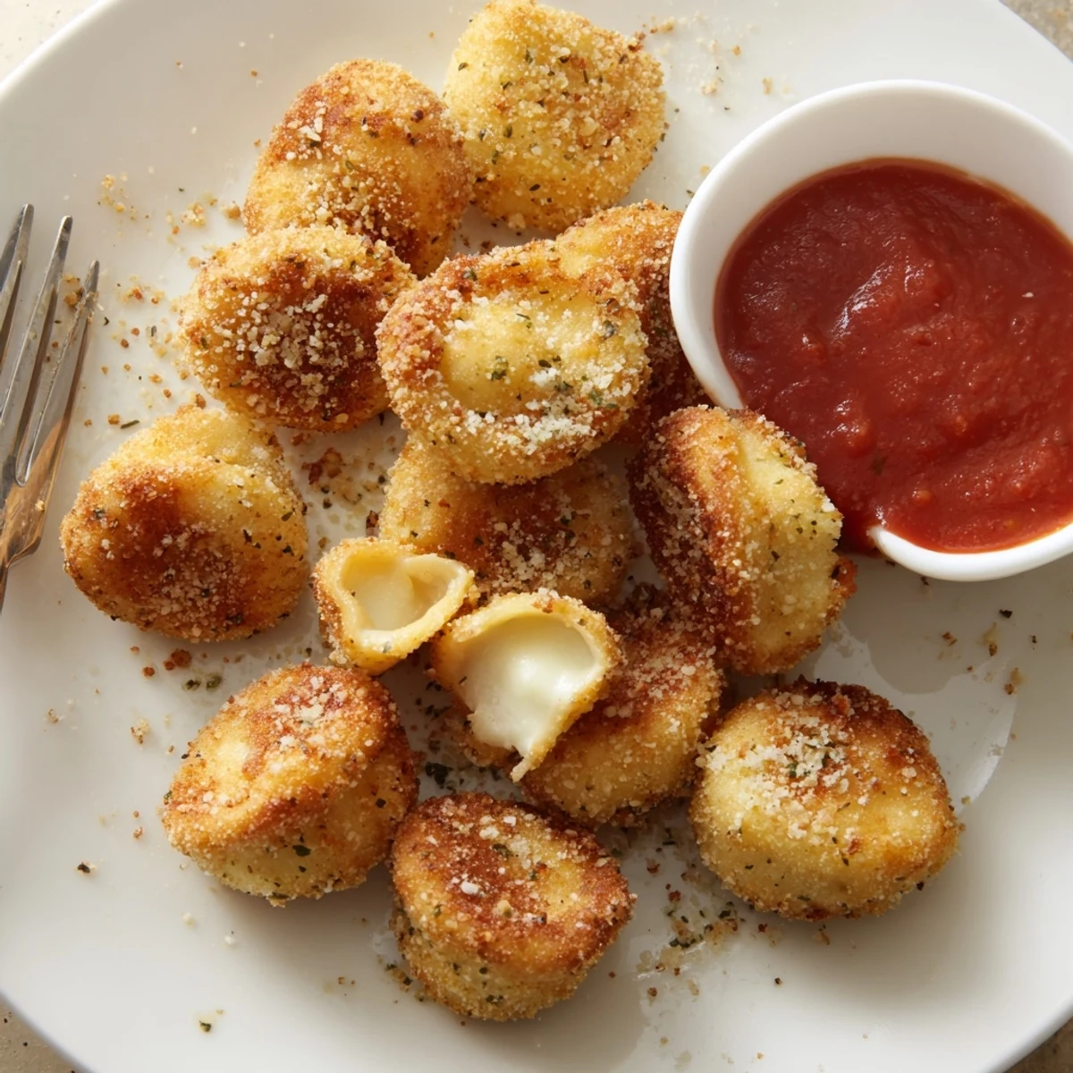 Serve Crispy Tortellini Party Snacks Recipe warm with zesty marinara dip