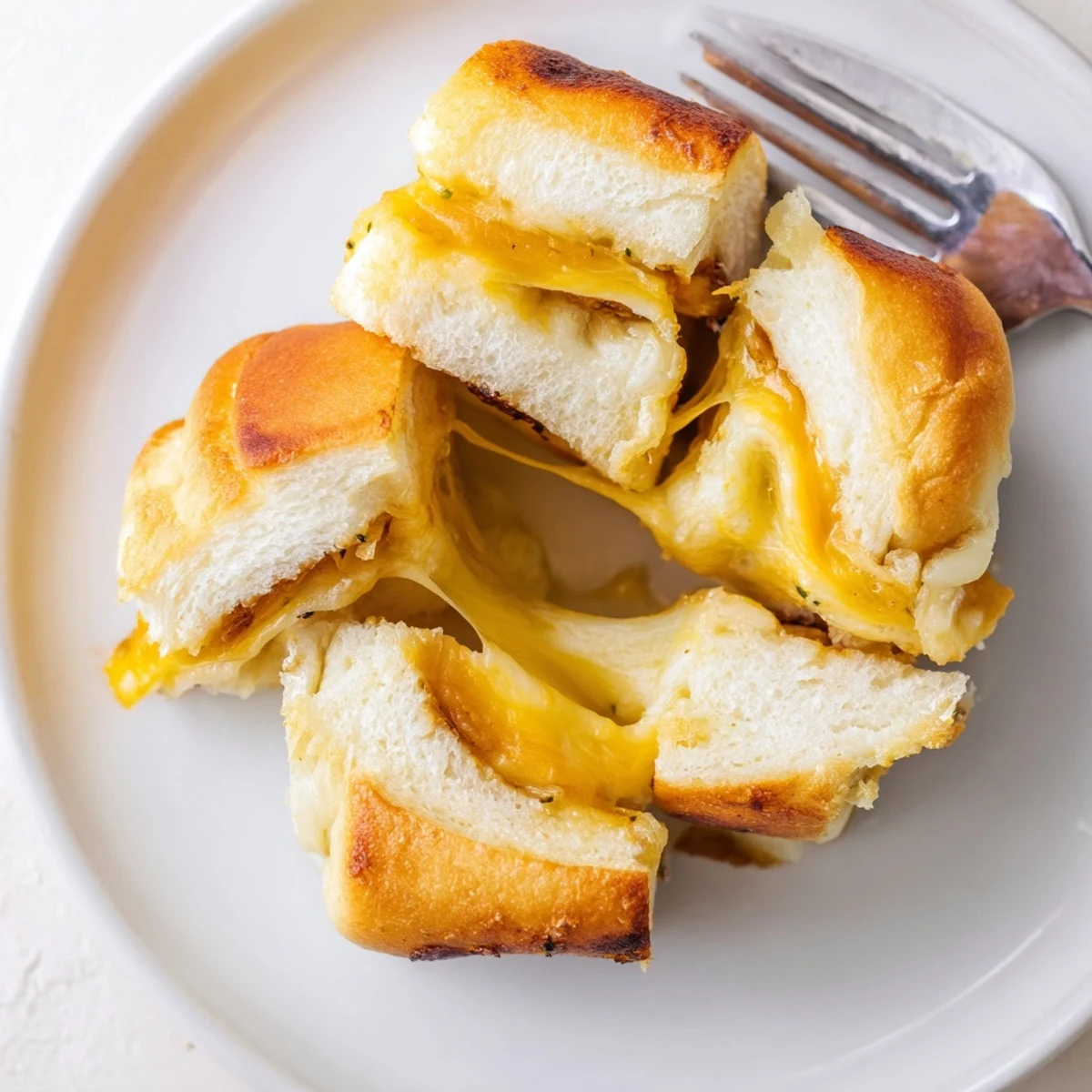 Mini Grilled Cheese Hawaiian Rolls Recipe shows golden, gooey melts ready for parties