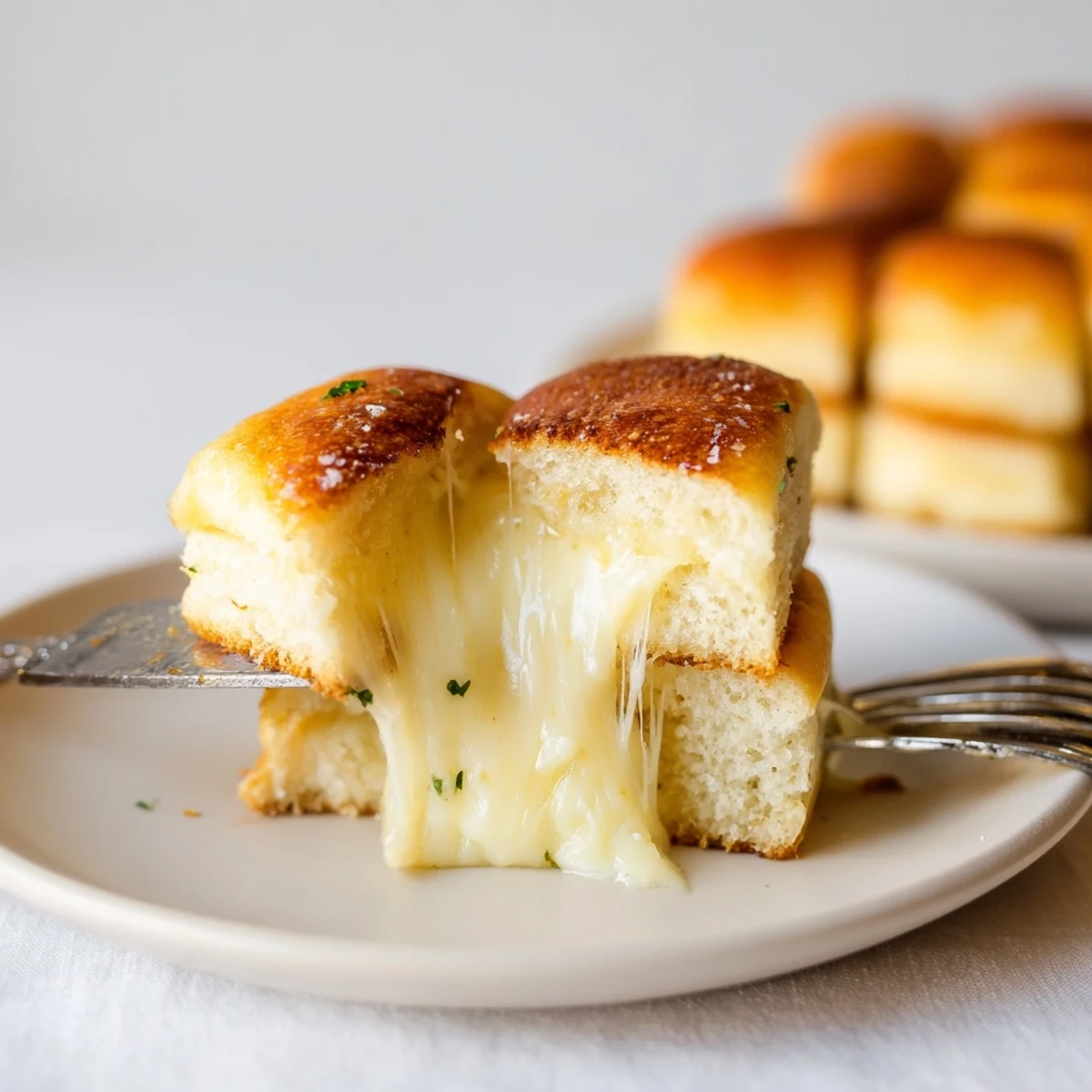 Warm Mini Grilled Cheese Hawaiian Rolls Recipe served with tomato soup and herbs