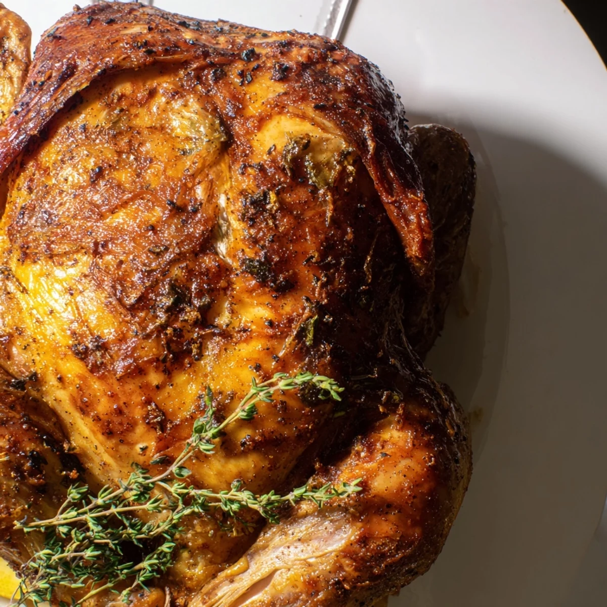 Family-style Buttermilk Roasted Chicken carved warm, crispy skin and savory aroma