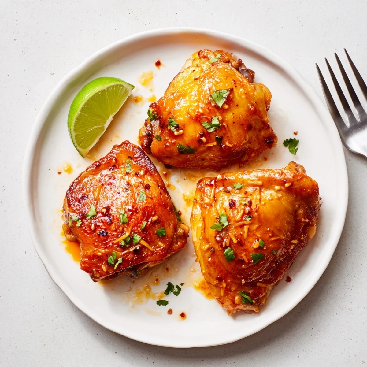 Chipotle Honey Chicken Thighs With Smoked Gouda, glossy golden skin and melted cheese