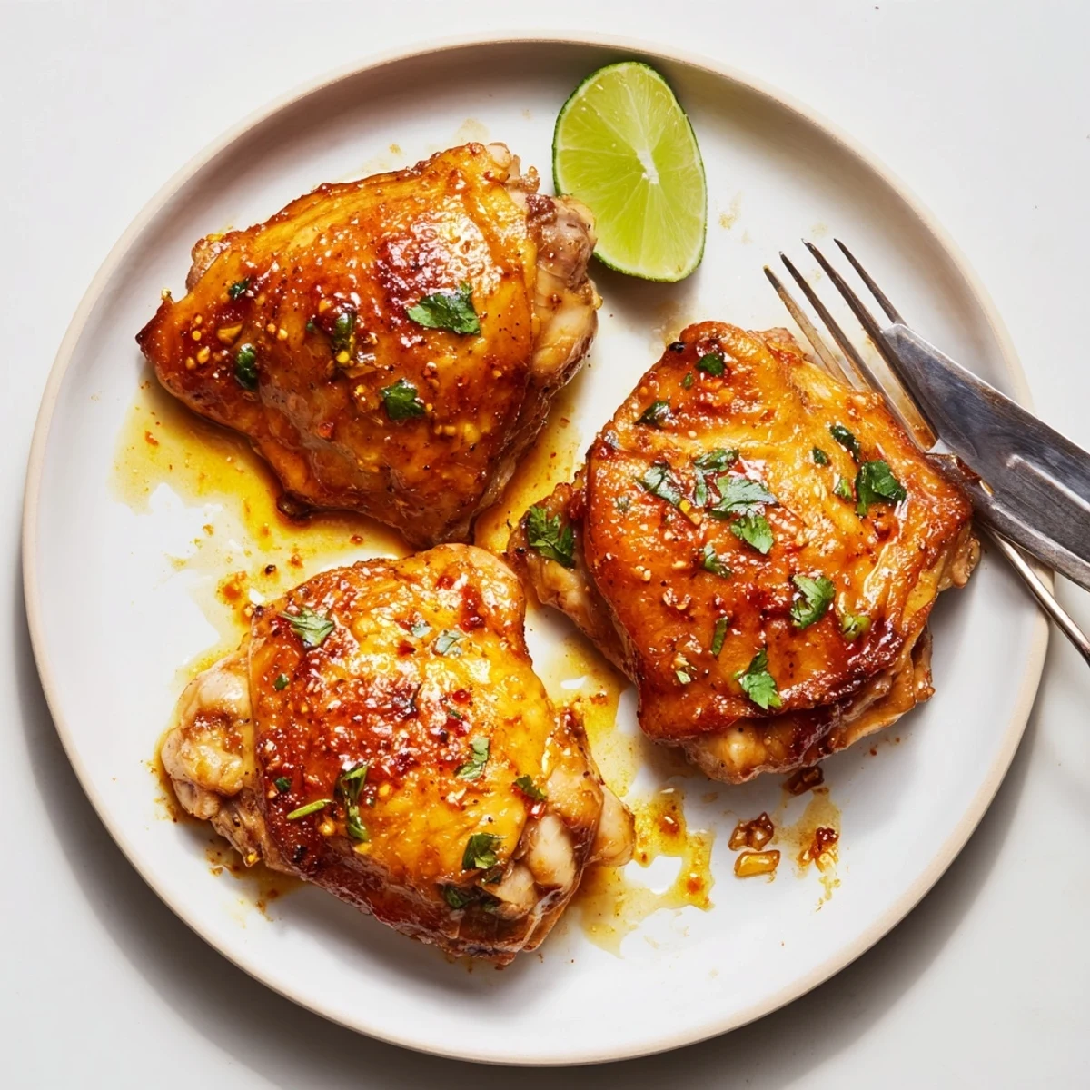 Juicy Chipotle Honey Chicken Thighs With Smoked Gouda, smoky-sweet glaze and cilantro