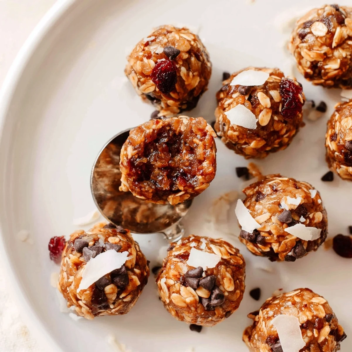No-bake Date Energy Balls rolled in coconut, ideal lunchbox or on-the-go treat