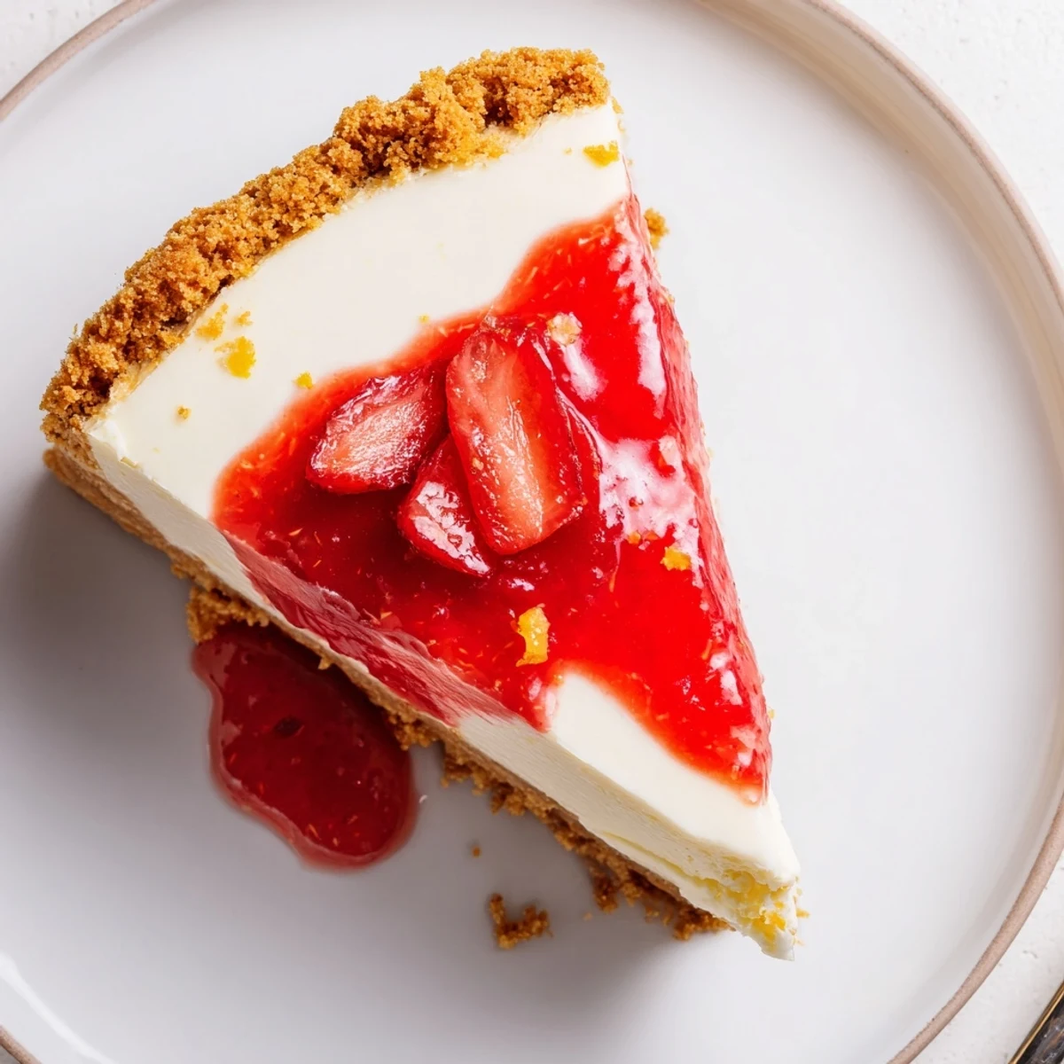 Chilled Guava Cheesecake Recipe on graham crust, creamy filling and tropical aroma