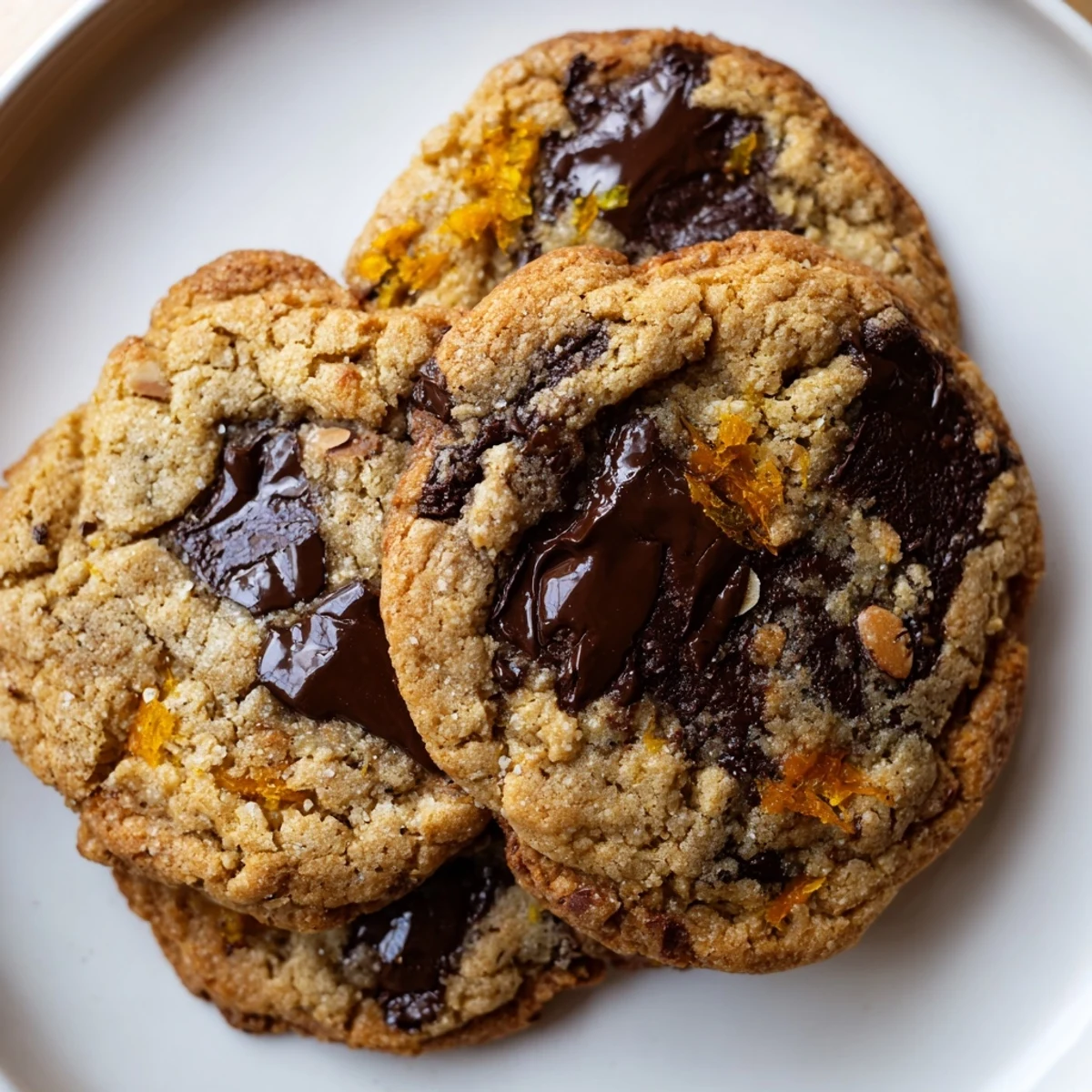 Chewy orange almond chocolate chunk cookies studded with dark chocolate and roasted almonds
