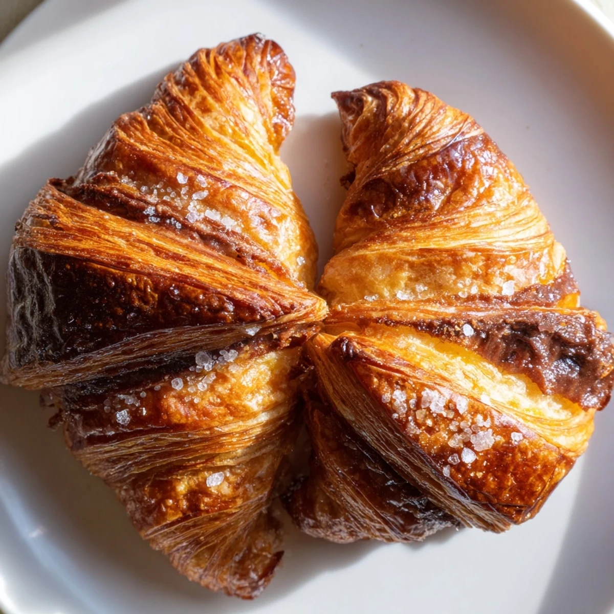 Chocolate croissant cookies drizzled with dark ganache, arranged on a rustic wooden serving board alongside coffee