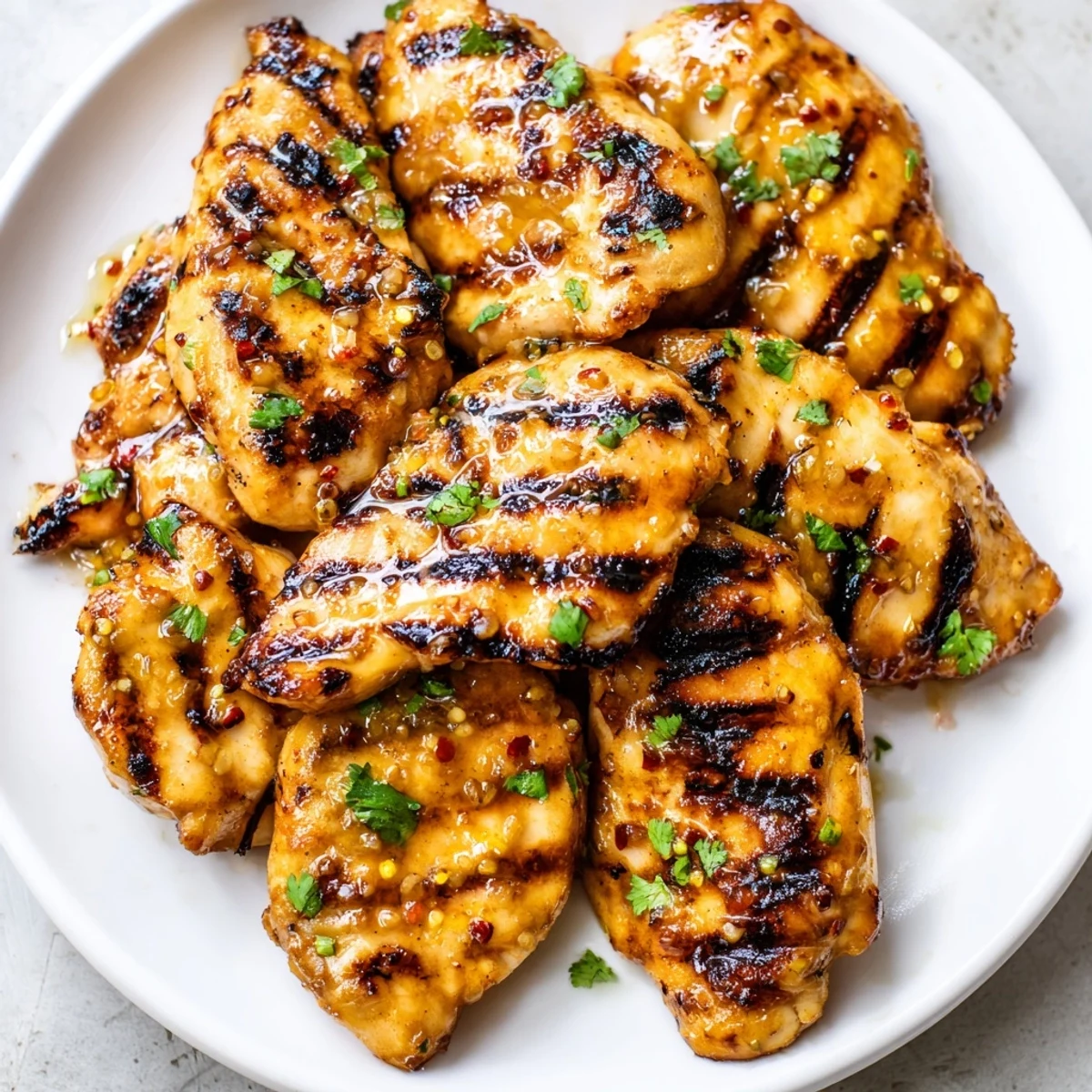 Smoky honey lime chicken breasts drizzled with sticky glaze served alongside fluffy white rice