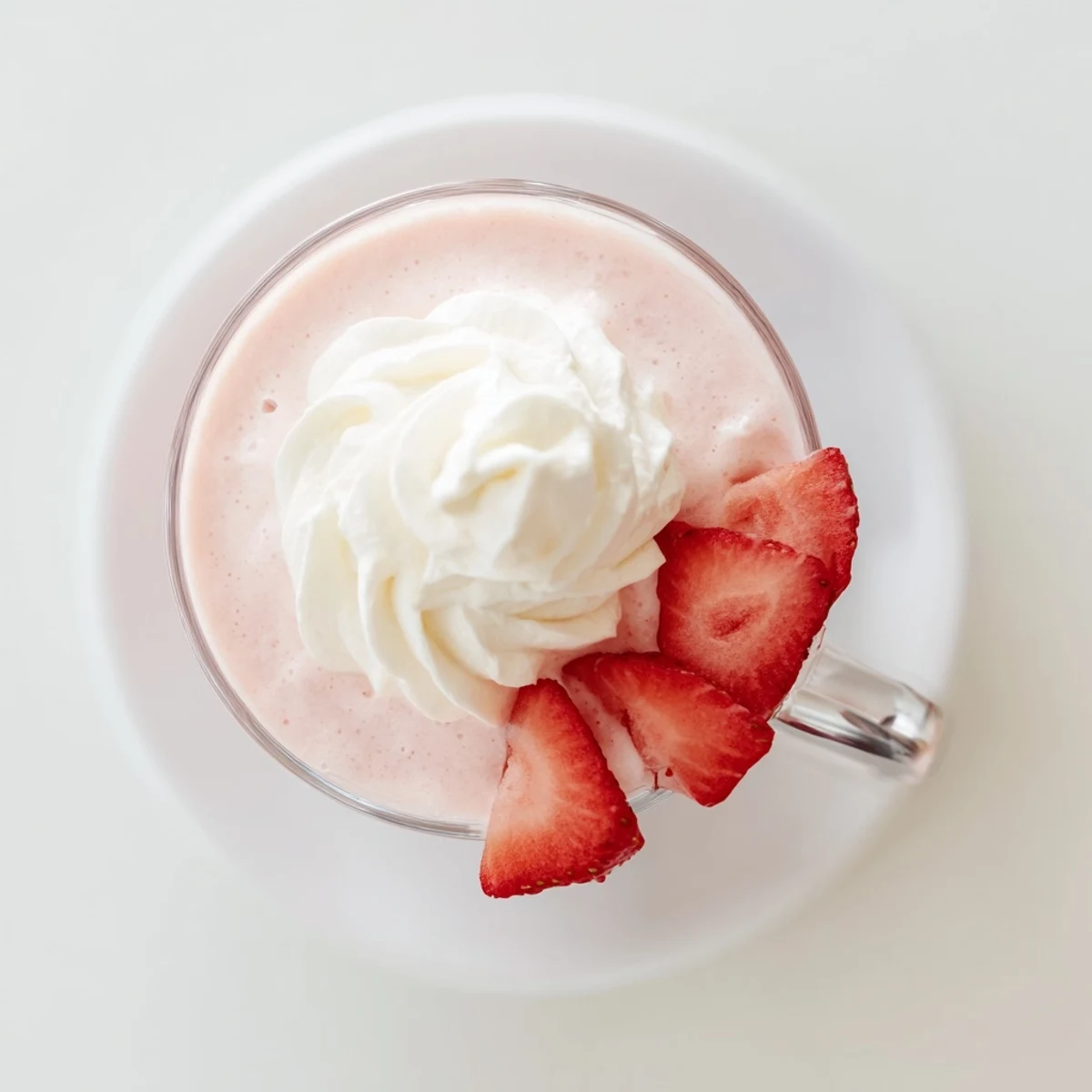 Delicious strawberry milkshake recipe blended smooth with vanilla ice cream and ripe berries.