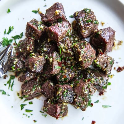 Zesty Cowboy Butter Steak Bites tossed in garlicky butter, bright lemon zest.